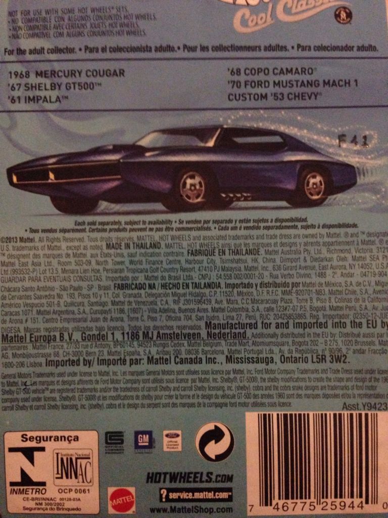 1968 Mercury Cougar - Cool Classics toy car collectible - Main Image 2