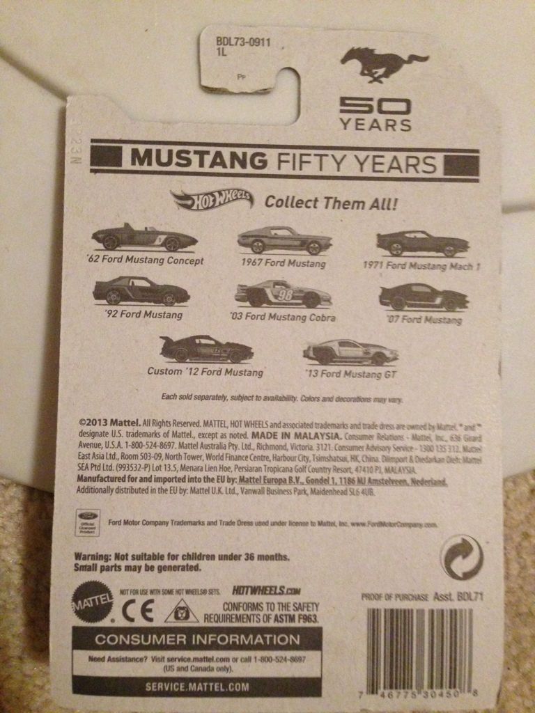 Hot Wheels - HW - Mustang Fifty Years toy car collectible - Main Image 2