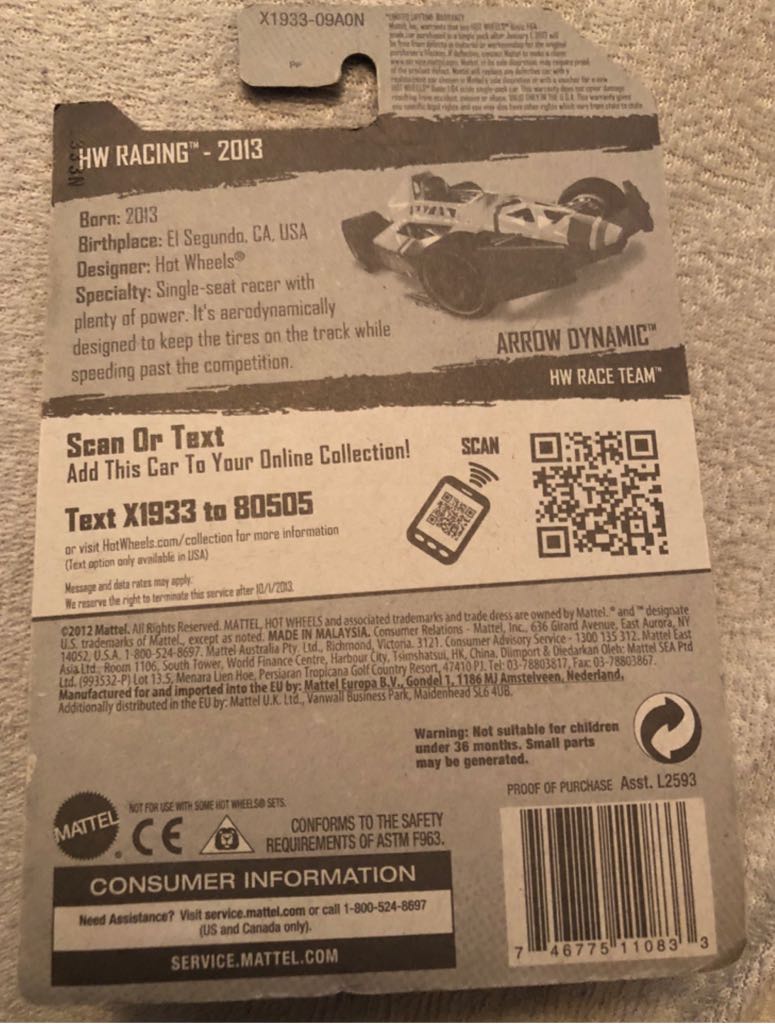 Arrow Dynamic - HW Racing toy car collectible - Main Image 2