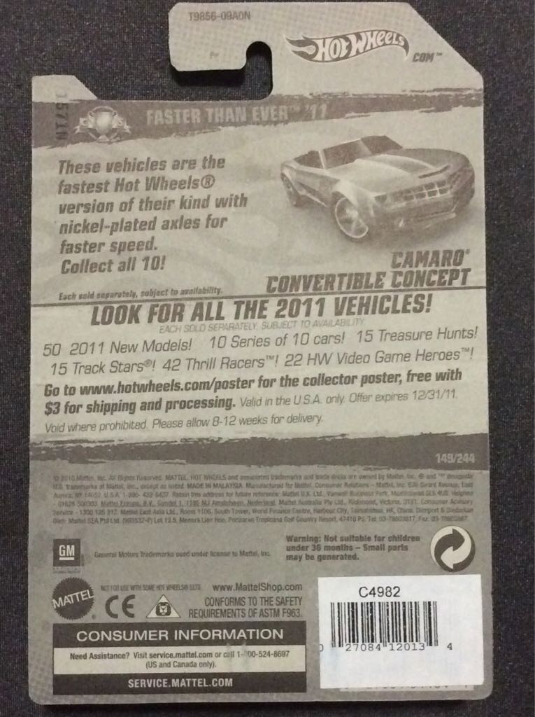 Camero Convertible Concept - Faster Than Ever 11 toy car collectible - Main Image 2