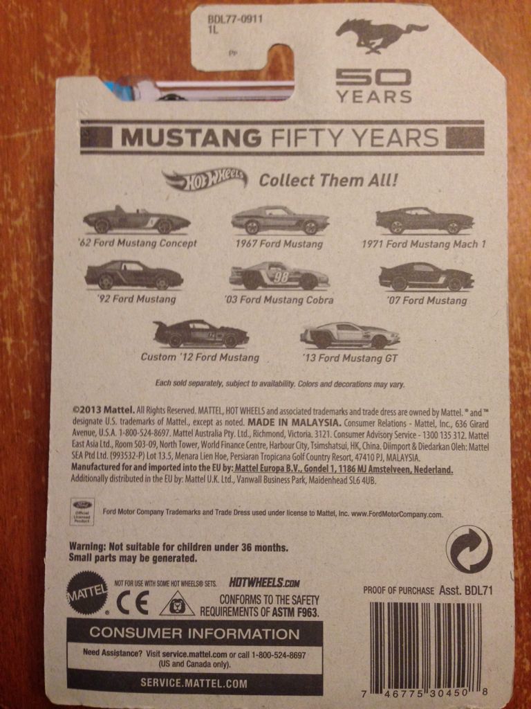 Hot Wheels - Mustang 50 Years - HW - Mustang Fifty Years toy car collectible - Main Image 2