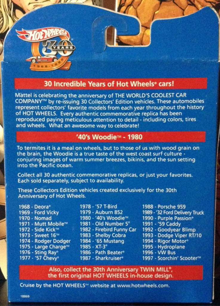 ‘40’s Woodie - Hot Wheels 30 Years toy car collectible - Main Image 2