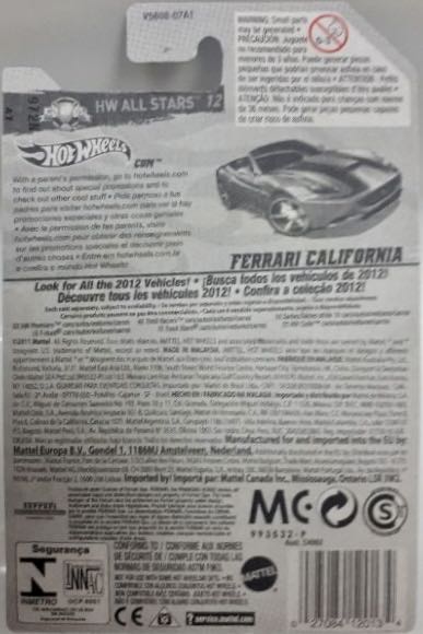 Ferrari California - 2012 HW All Stars toy car collectible - Main Image 2