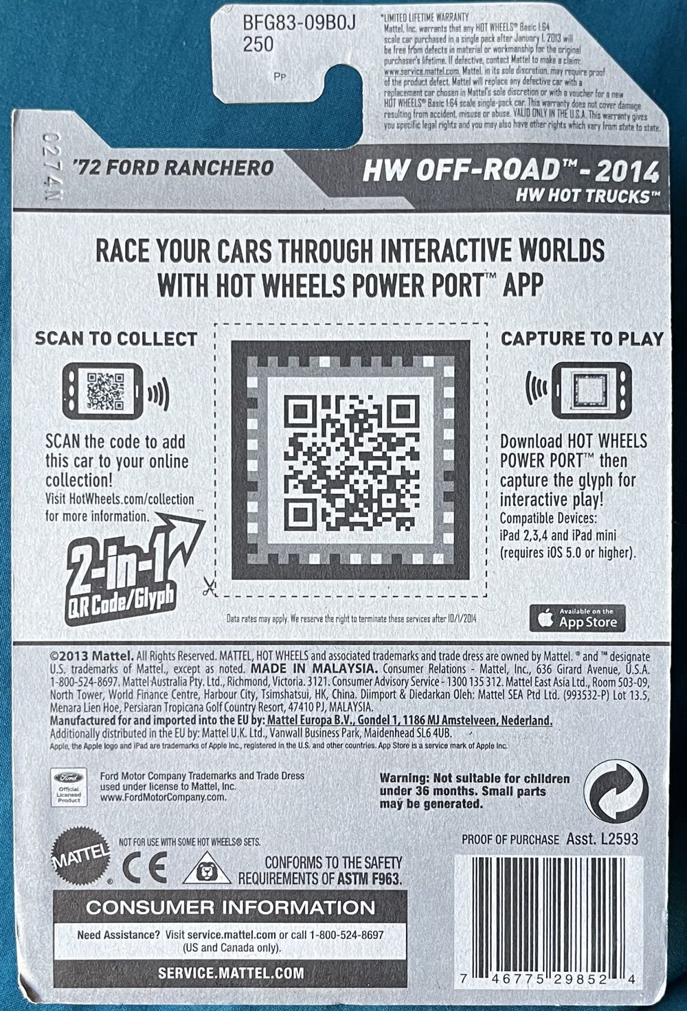 Ford Ranchero ‘72 - HW Hot Trucks toy car collectible - Main Image 2