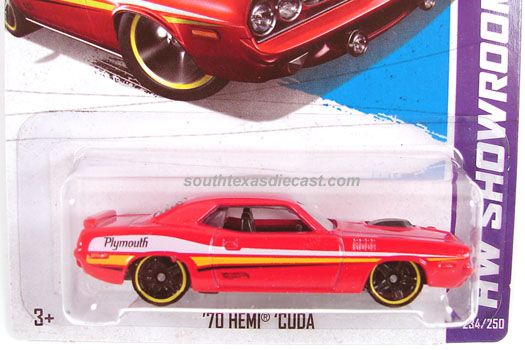 ’70 Hemi Cuda - 2013 HW Showroom toy car collectible - Main Image 1