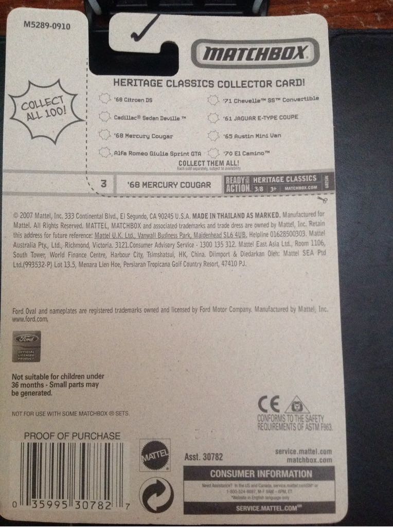 1968 Mercury Cougar (Lm) - Heritage Classics toy car collectible - Main Image 2