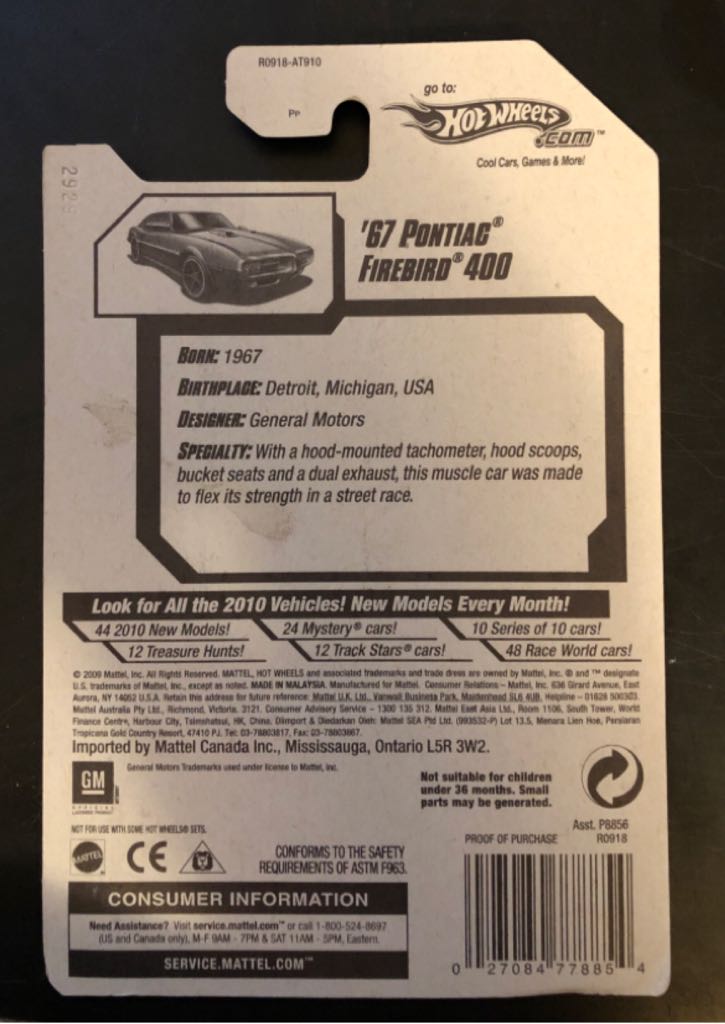 ’67 Pontiac Firebird 400 - 2010 New Models toy car collectible - Main Image 2