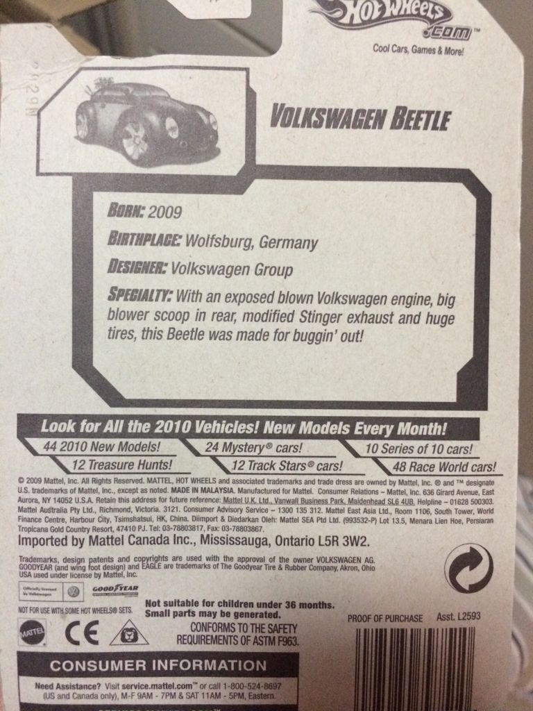 Hot Wheels Volkswagen Beetle - 2010 New Models ’10 toy car collectible - Main Image 2