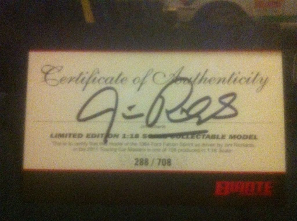 Jim Richards 2011 Ford Falcon Sprint - MCM Touring Car Chamionship Winner - Jim Richards toy car collectible - Main Image 2