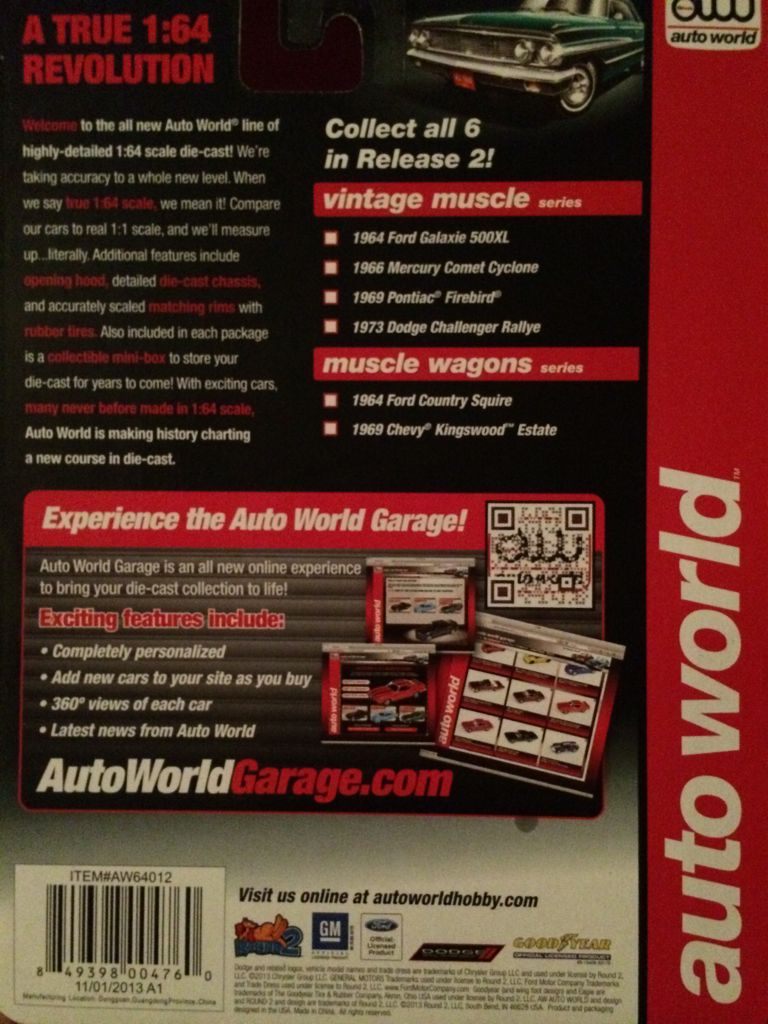 Auto World - 1964 Ford Country Squire - Muscle Wagons toy car collectible - Main Image 2