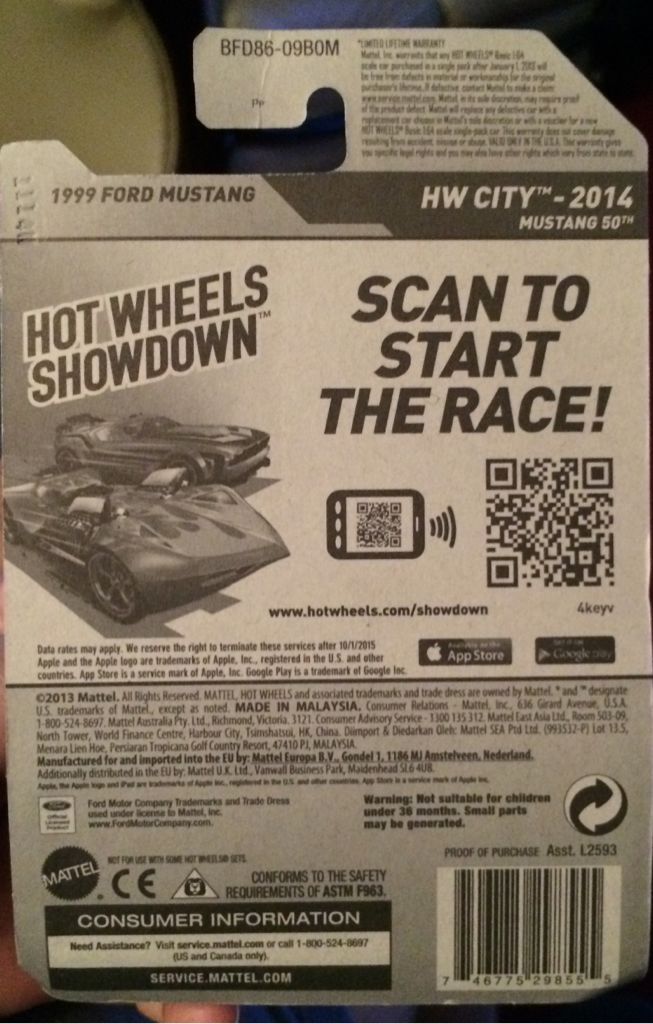 1999 Ford Mustang - HW City: Mustang 50th toy car collectible - Main Image 2