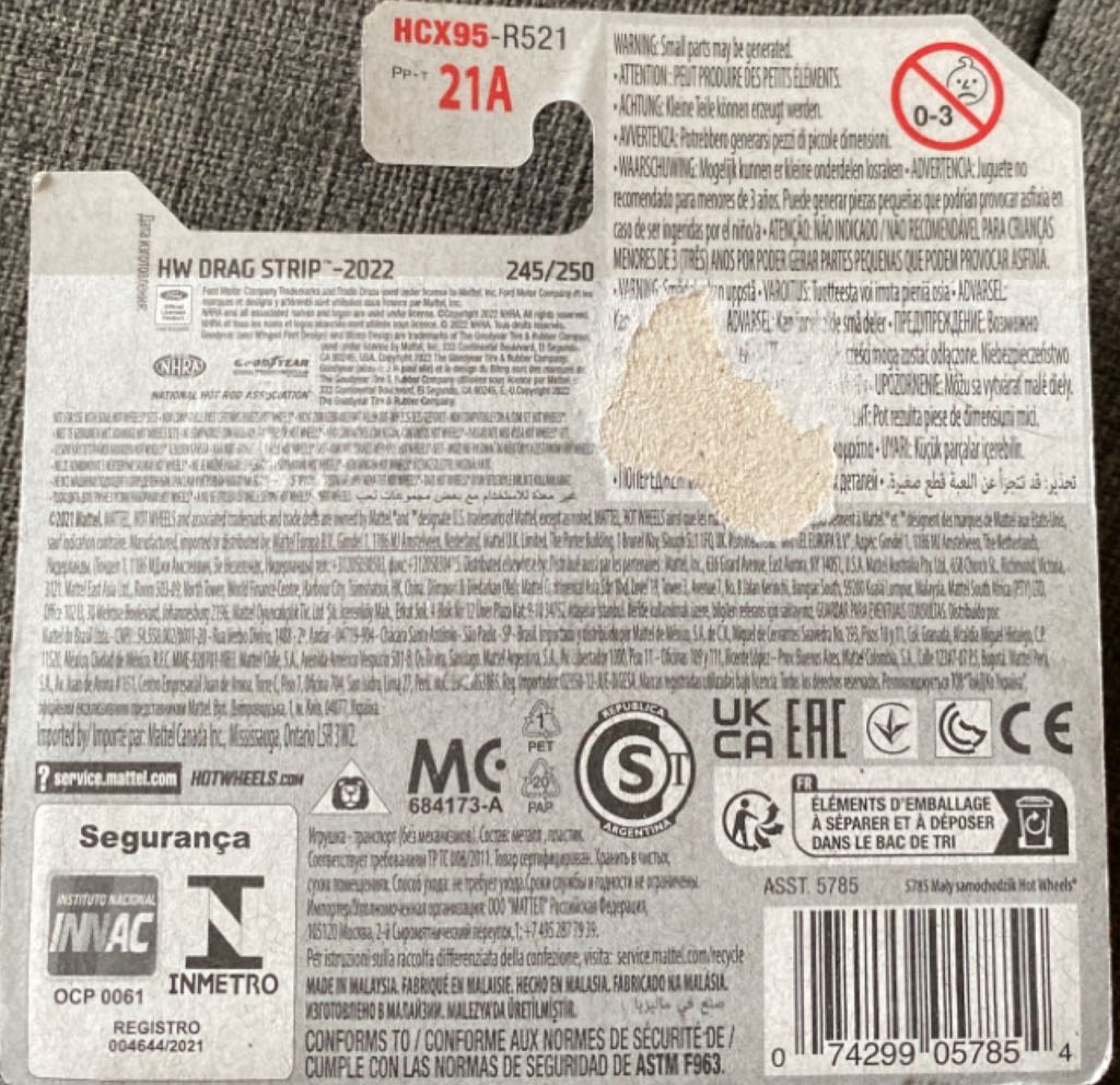 Hotwheels 71 Mustang Funny Car - 2022 HW Drag Strip Series toy car collectible - Main Image 2