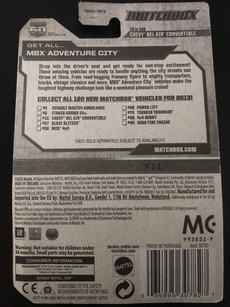 Chevy Bel Air Convertible - MBX Adventure City toy car collectible - Main Image 2