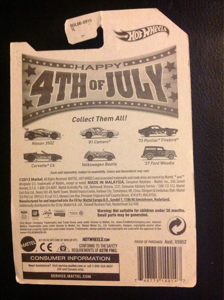 4th Of July Corvette C6 - 2014 4th Of July toy car collectible - Main Image 2