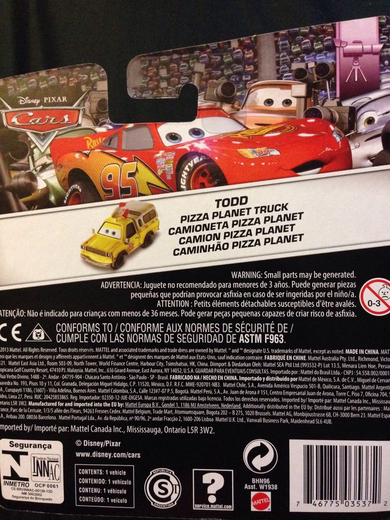 Todd - Pizza Planet Truck - Cars 1 Race O Rama toy car collectible - Main Image 2