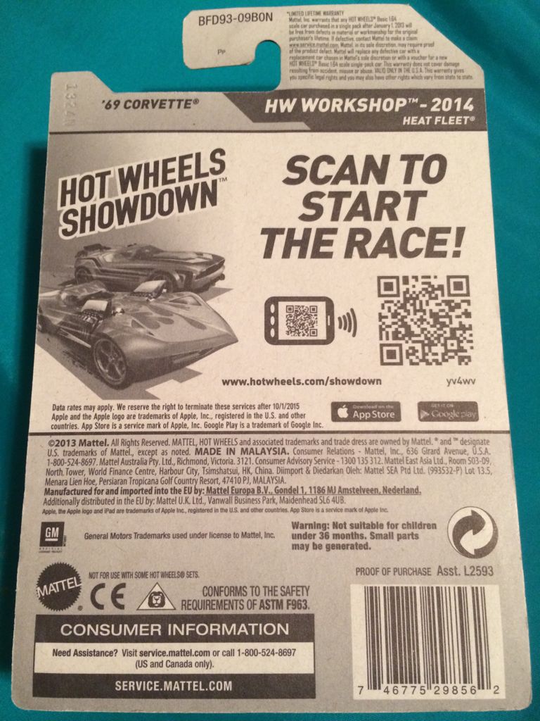 2014/214 ’69 Corvette - HW Workshop - 2014 Heat Fleet toy car collectible - Main Image 2