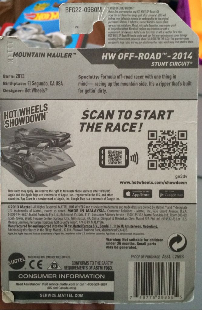 Mountain Mauler - ’14 HW Off Road toy car collectible - Main Image 2