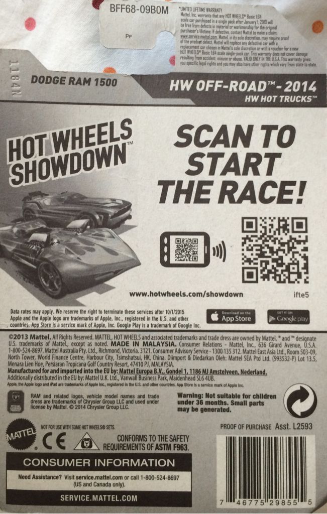 Dodge Ram 1500 - HW Off Road - Hot Trucks toy car collectible - Main Image 2