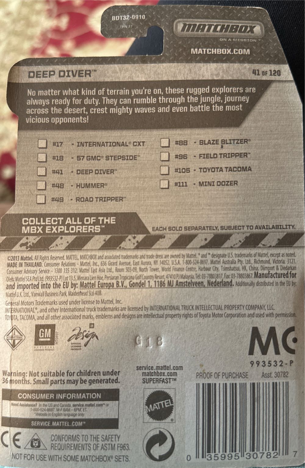 Deep Diver - 2014 MBX Explorers toy car collectible - Main Image 3