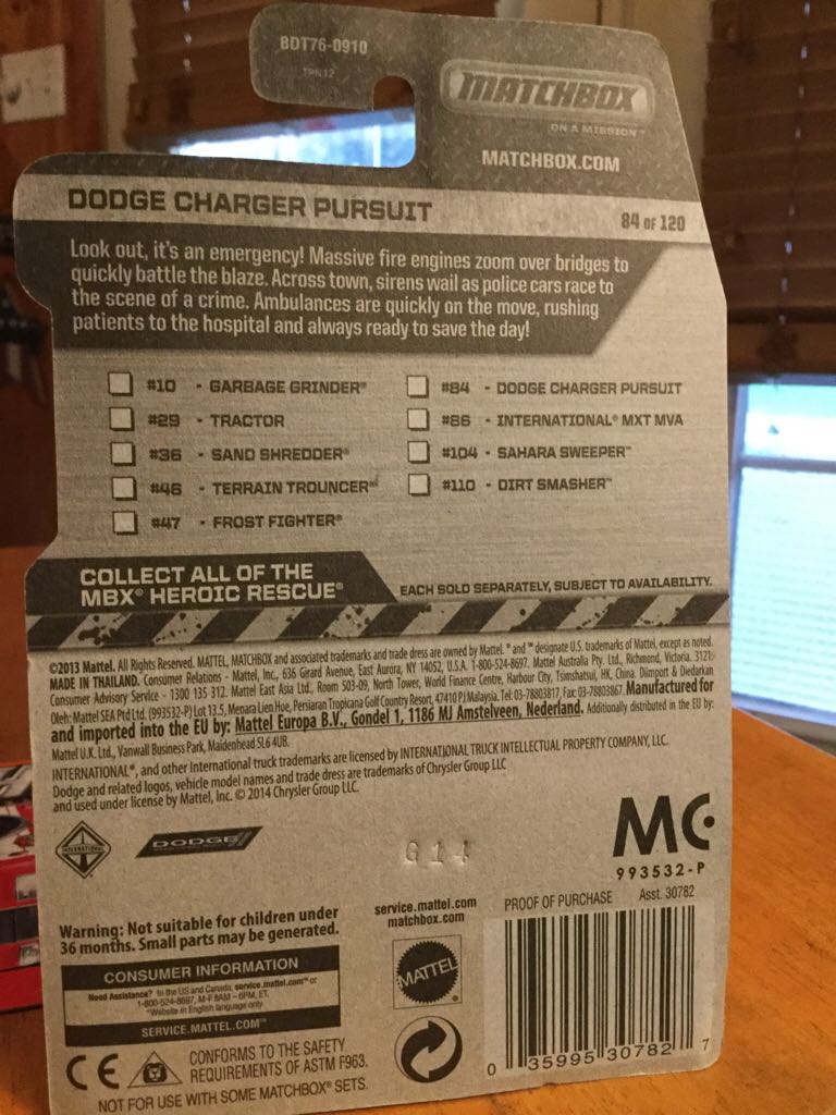 Dodge Charger Pursuit - MBX Heroic Rescue toy car collectible - Main Image 2