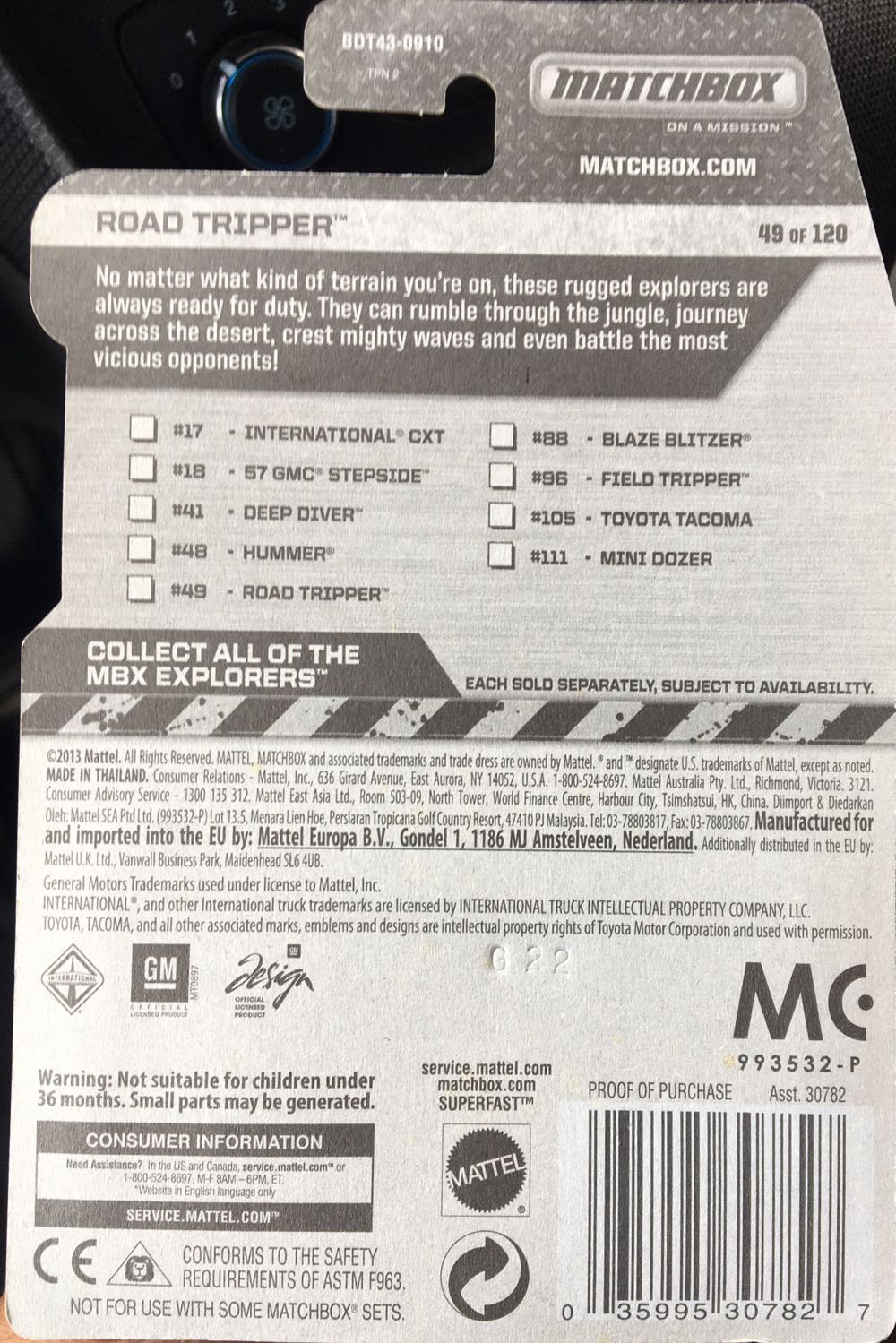 Road Tripper - MBX Explorers toy car collectible - Main Image 2