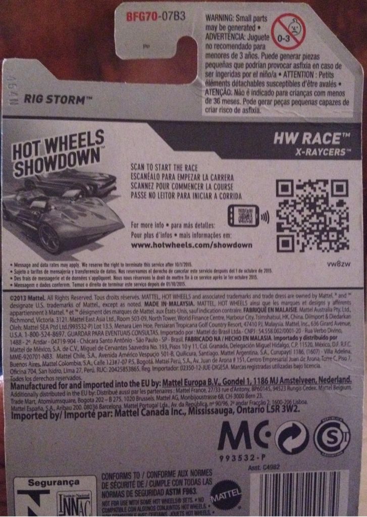 Rig Storm - 2014 HW Race - X-Raycers toy car collectible - Main Image 2