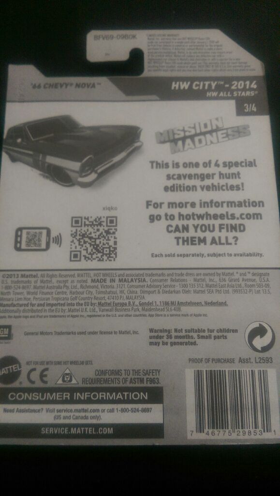 ’66 Chevy Nova - Scavenger Hunt toy car collectible - Main Image 2