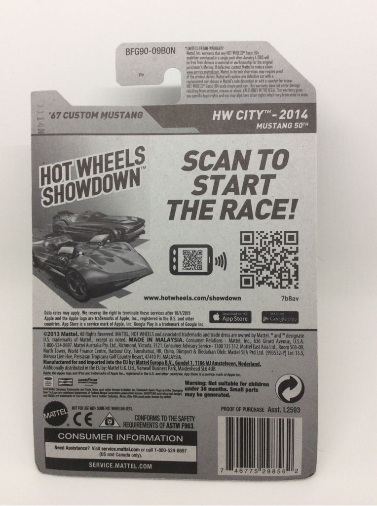 ’67 Custom Mustang - 2014 HW City - Mustang 50th toy car collectible - Main Image 2