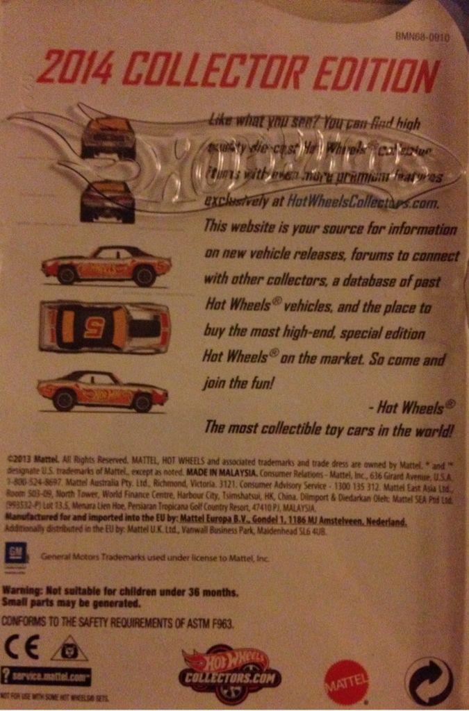 ’69 Camaro - 2014 Collector Edition toy car collectible - Main Image 2