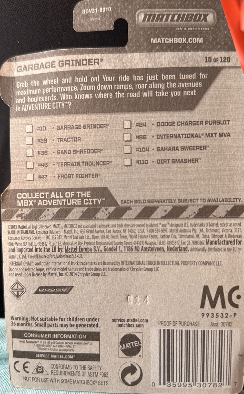 Garbage Grinder - MBX Adventure City toy car collectible - Main Image 2