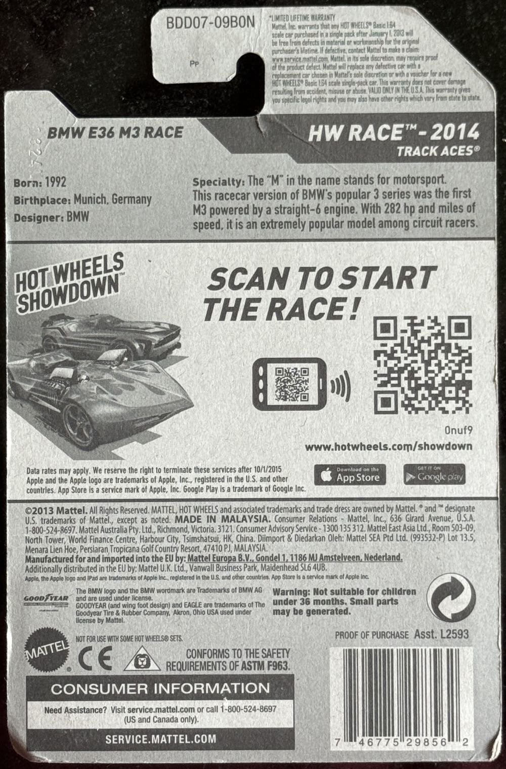 BMW E36 M3 Race - BMW M Collection toy car collectible - Main Image 3