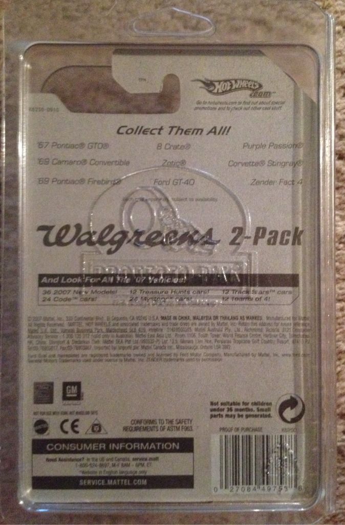 Hot Wheels Walgreens 2pk  toy car collectible - Main Image 2