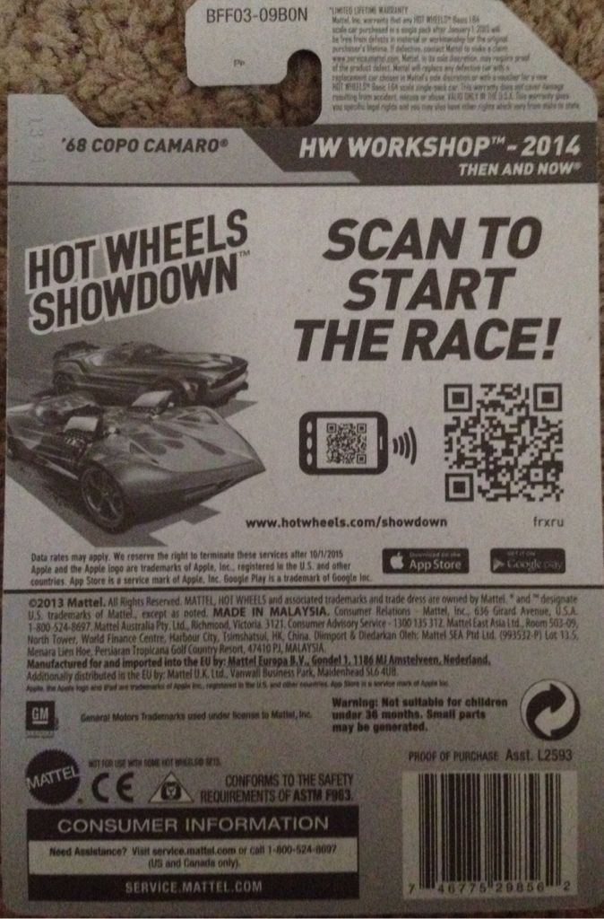 ’68 Copo Camaro - HW WORKSHOP toy car collectible - Main Image 2