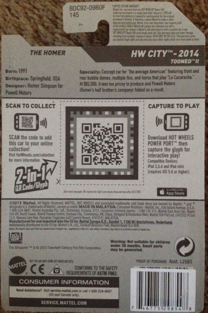 Homer, The - HW City toy car collectible - Main Image 2