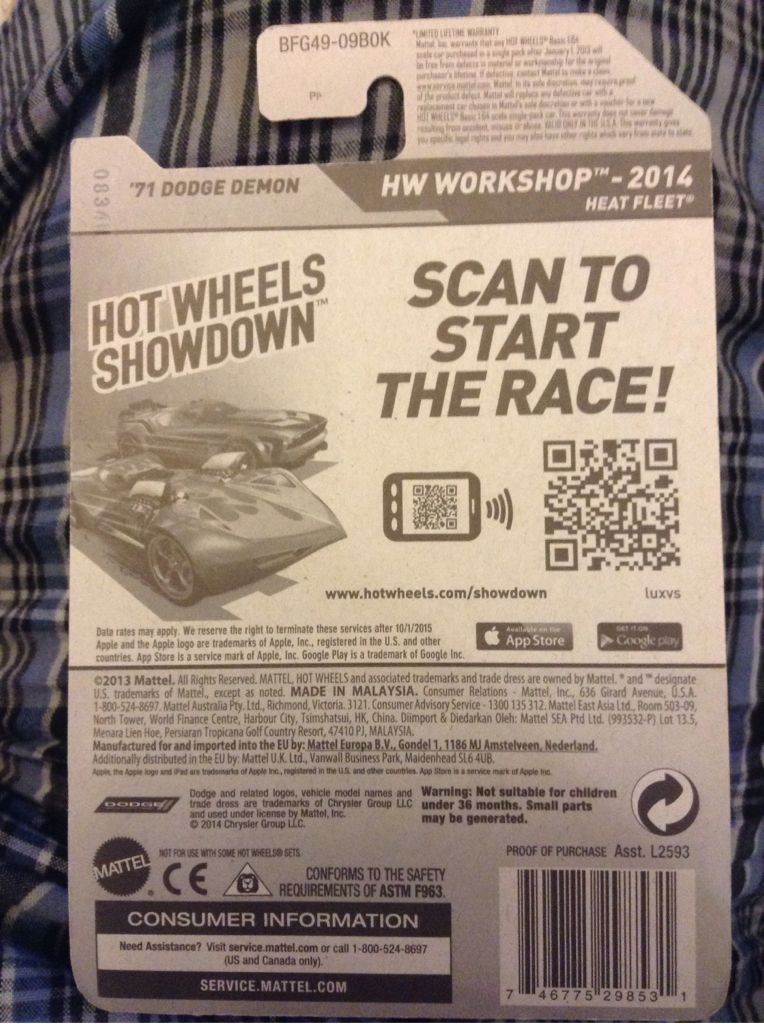 ’71 Dodge Demon - HW WORKSHOP - Heat Fleet toy car collectible - Main Image 2