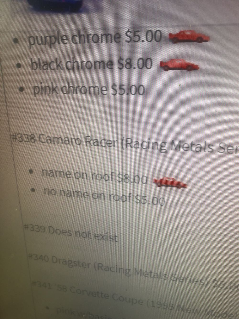 Camaro Racer - 1995 Racing Metals Series toy car collectible - Main Image 3