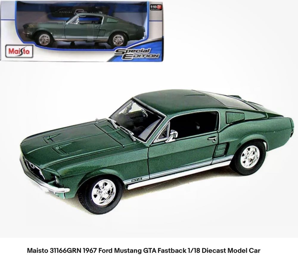 1967 Ford Mustang GTA Fastback - Maisto Special Edition toy car collectible - Main Image 4