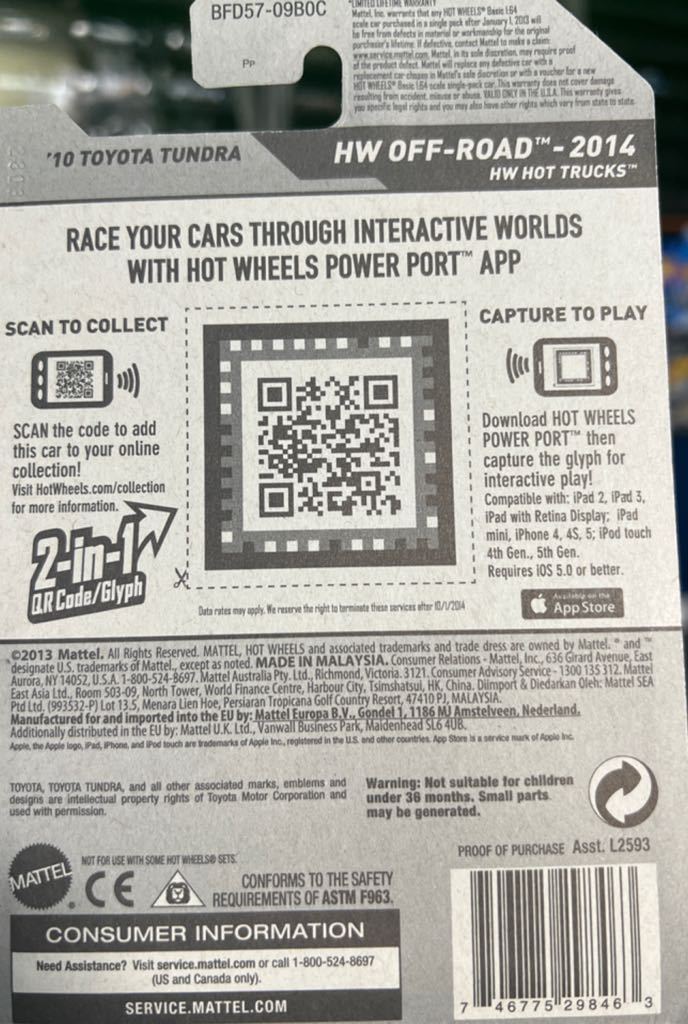 10 Toyota Tundra Blue - HW Off-Road toy car collectible - Main Image 2