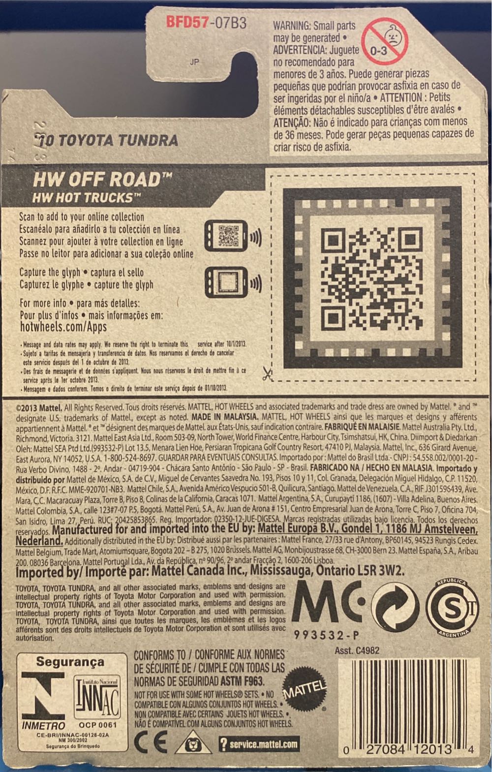 ’10 Toyota Tundra - ‘14 HW Off-Road - Hot Trucks toy car collectible - Main Image 2