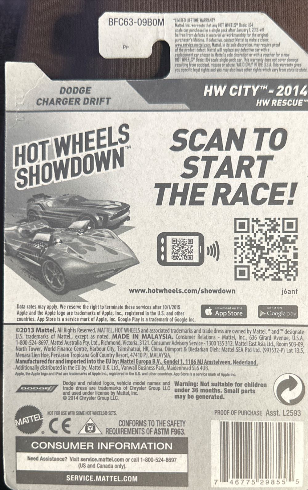 Dodge Charger Drift - HW City toy car collectible - Main Image 2