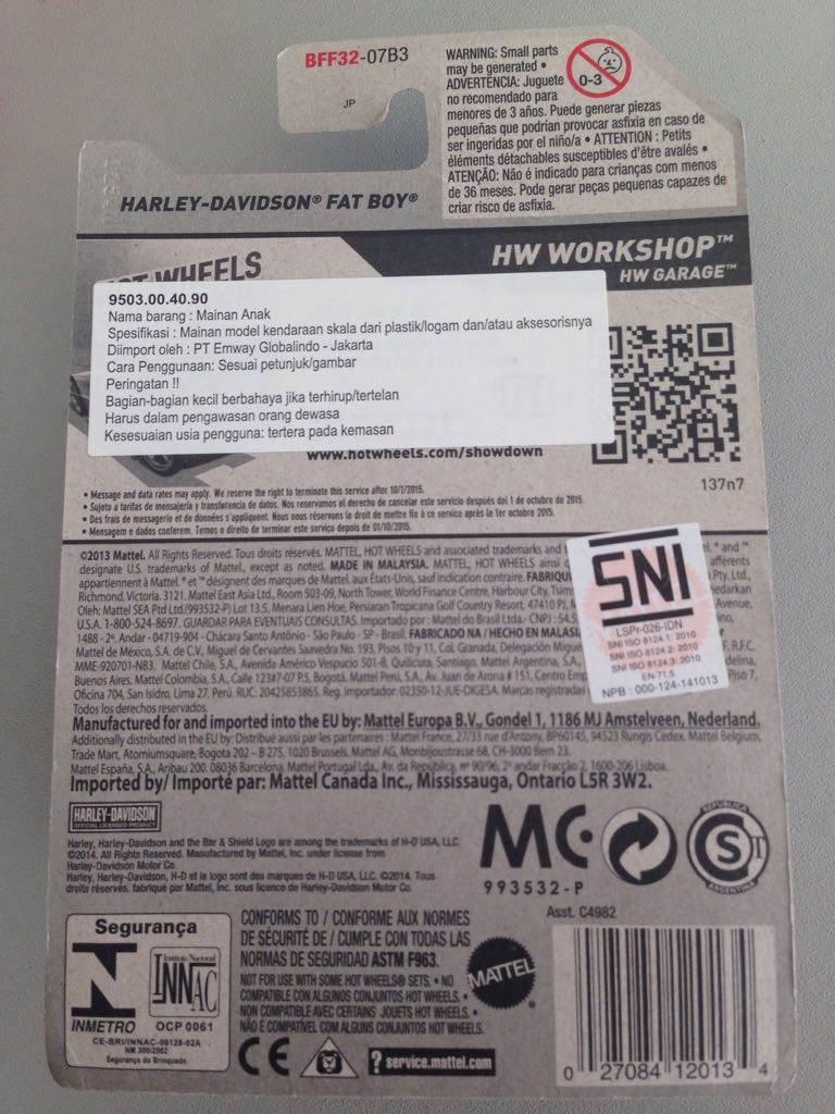 Regular - Harley Davidson Fat Boy - 2014 HW Workshop - Garage toy car collectible - Main Image 2