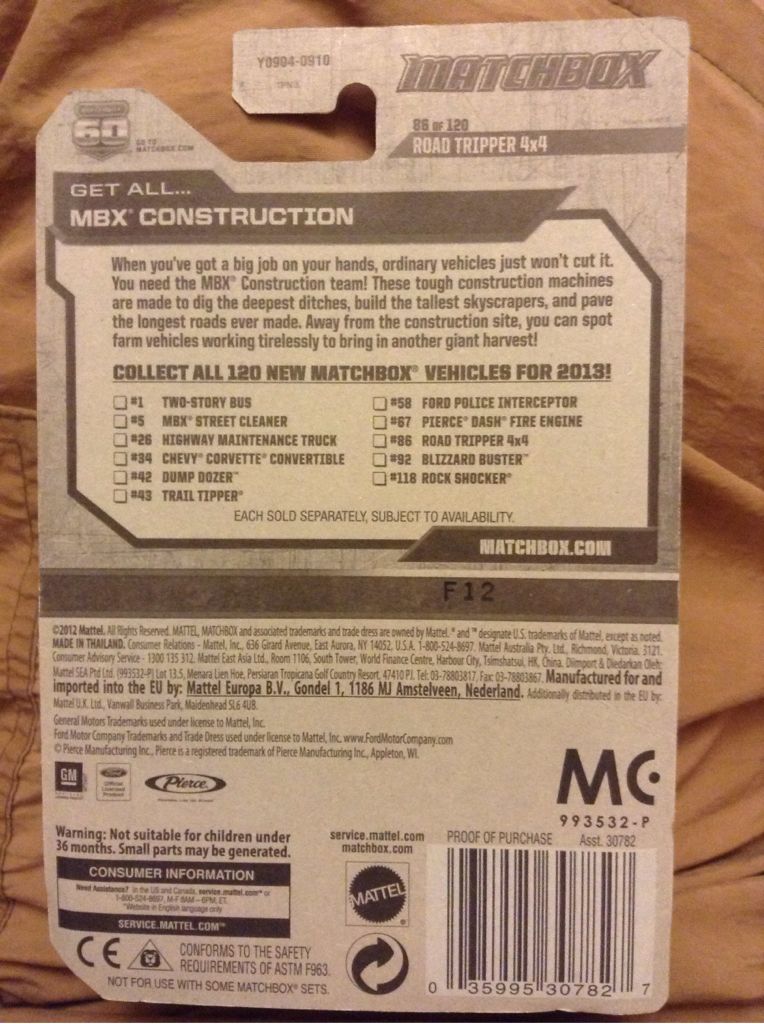 Road Tripper 4X4 - MBX Construction toy car collectible - Main Image 2