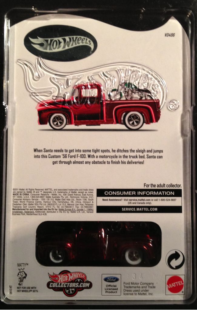 Custom ’56 Ford F-100 (Loose) - 2011 Holiday Car toy car collectible - Main Image 2