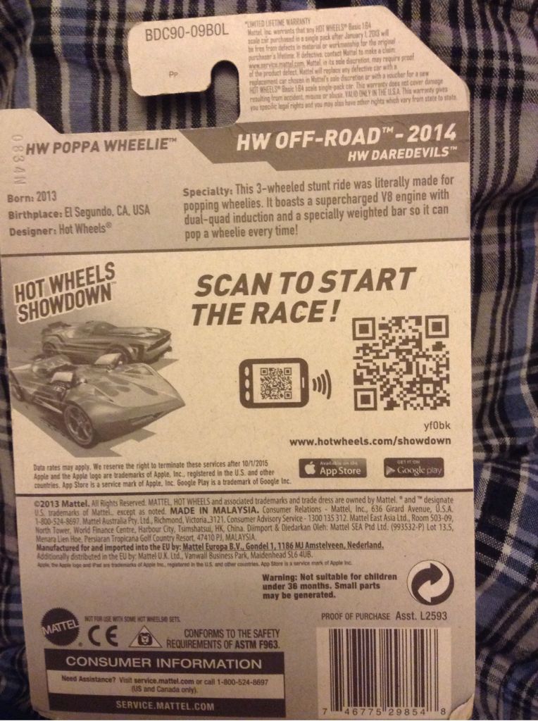 HW Poppa Wheelie - 2021 Halloween Edition toy car collectible - Main Image 2