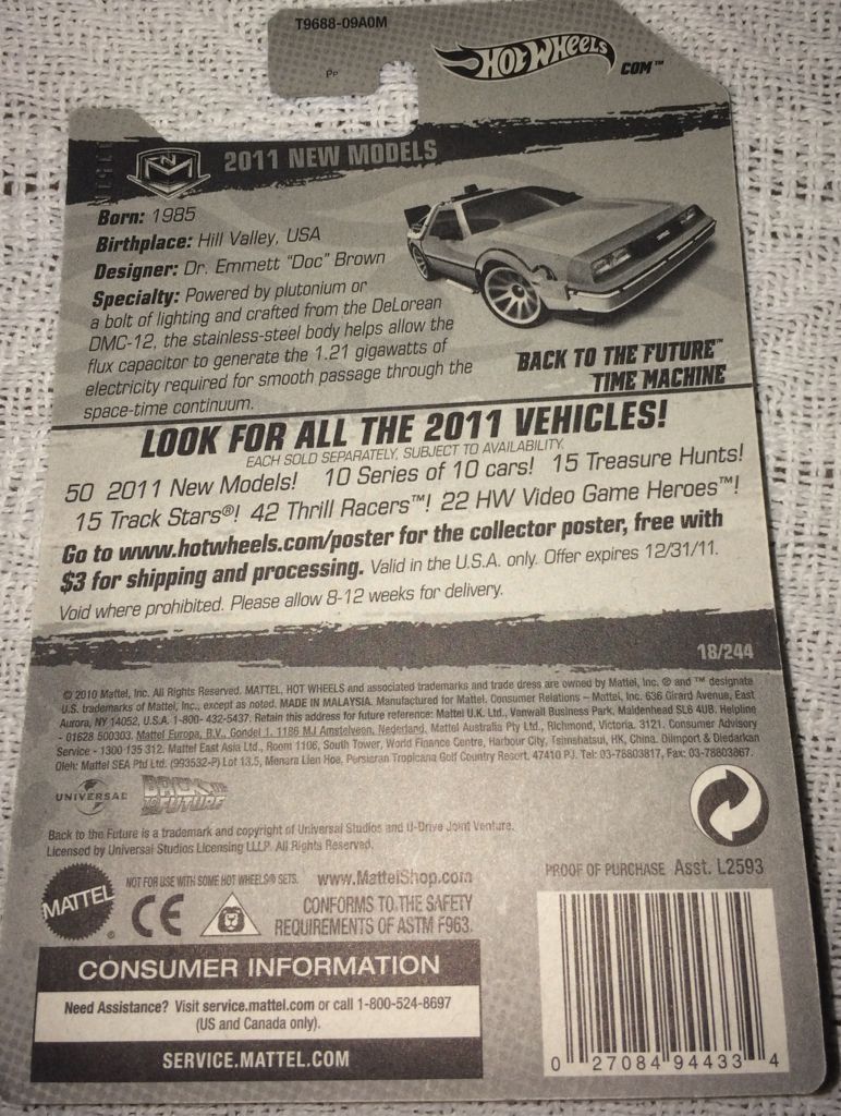 Back To The Future Time Machine - 2011 New Models toy car collectible - Main Image 2