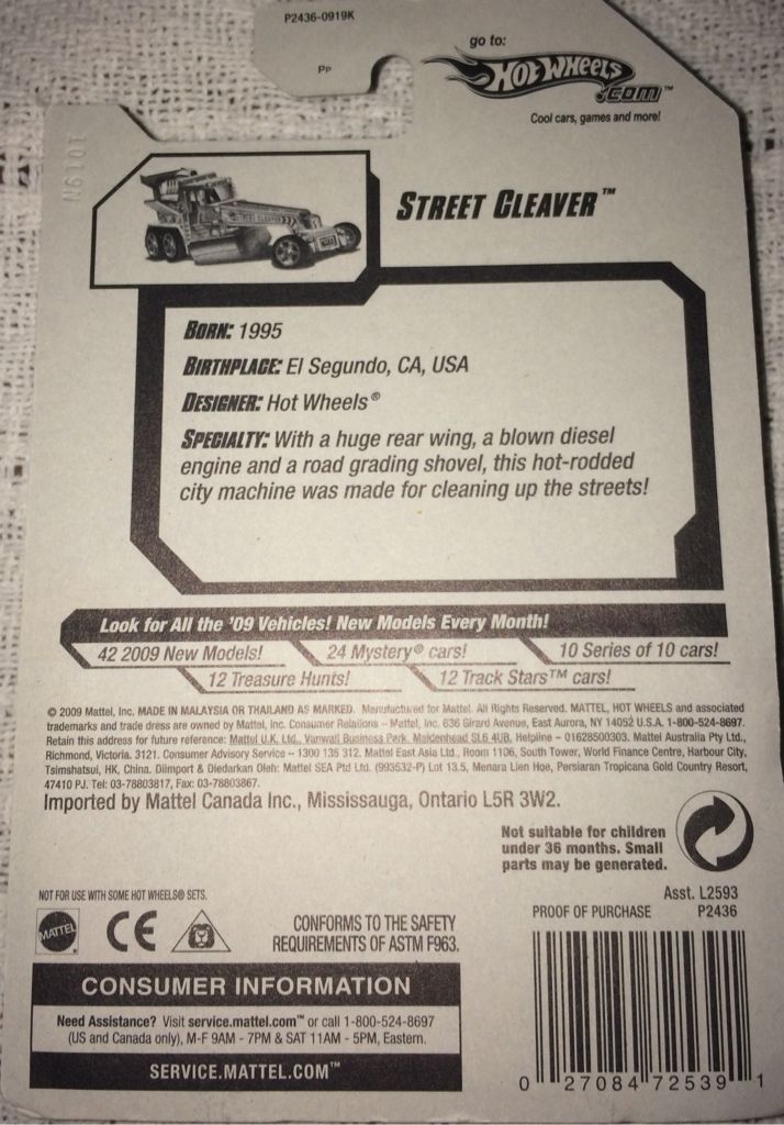 Street Cleaver - 2009 HW City Works toy car collectible - Main Image 2