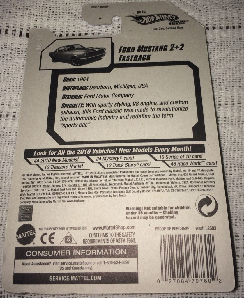 Ford Mustang Fastback - Faster Than Ever ’10 toy car collectible - Main Image 2