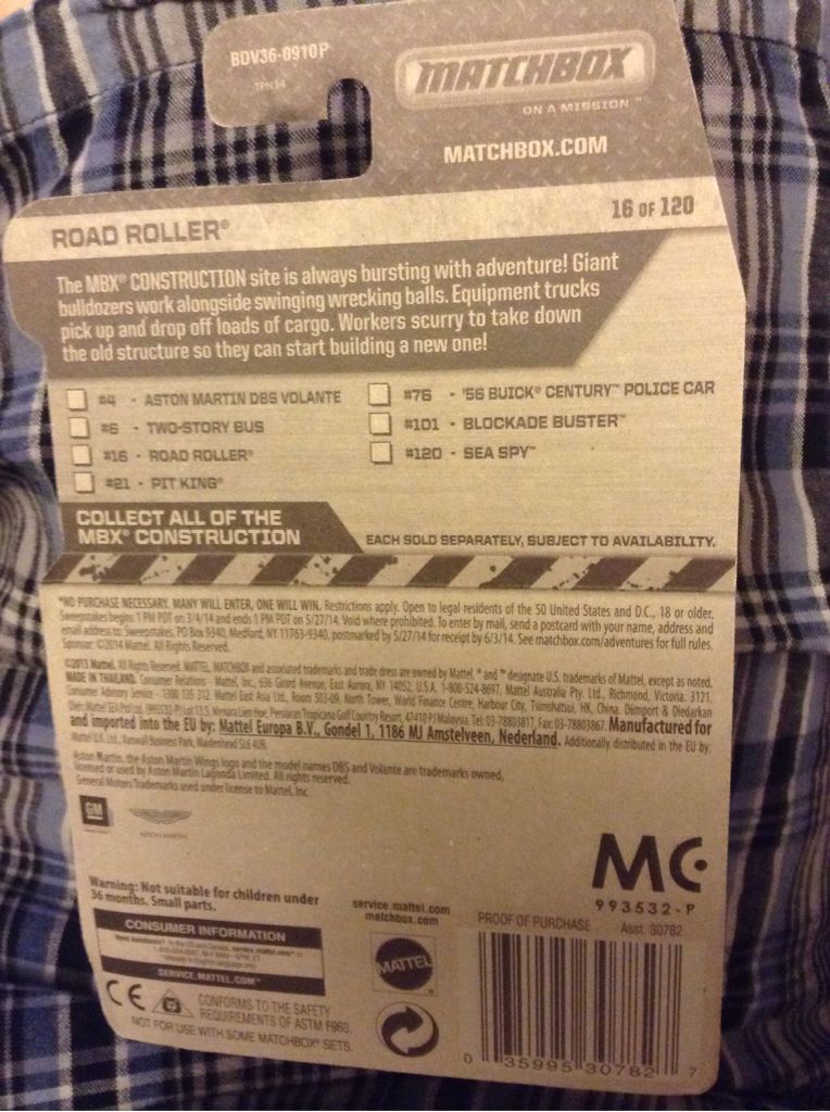 Road Roller (Loose) - MBX Construction toy car collectible - Main Image 2