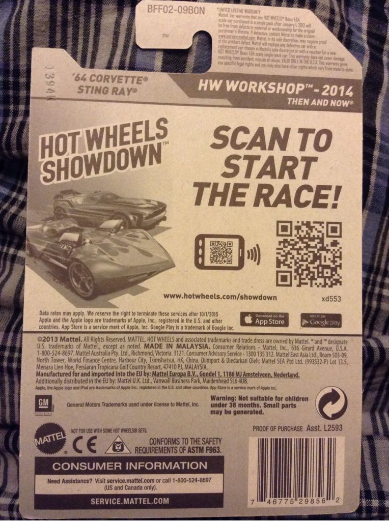 ‘64 Corvette Sting Ray - 2014 - HW Workshop - Then & Now toy car collectible - Main Image 2