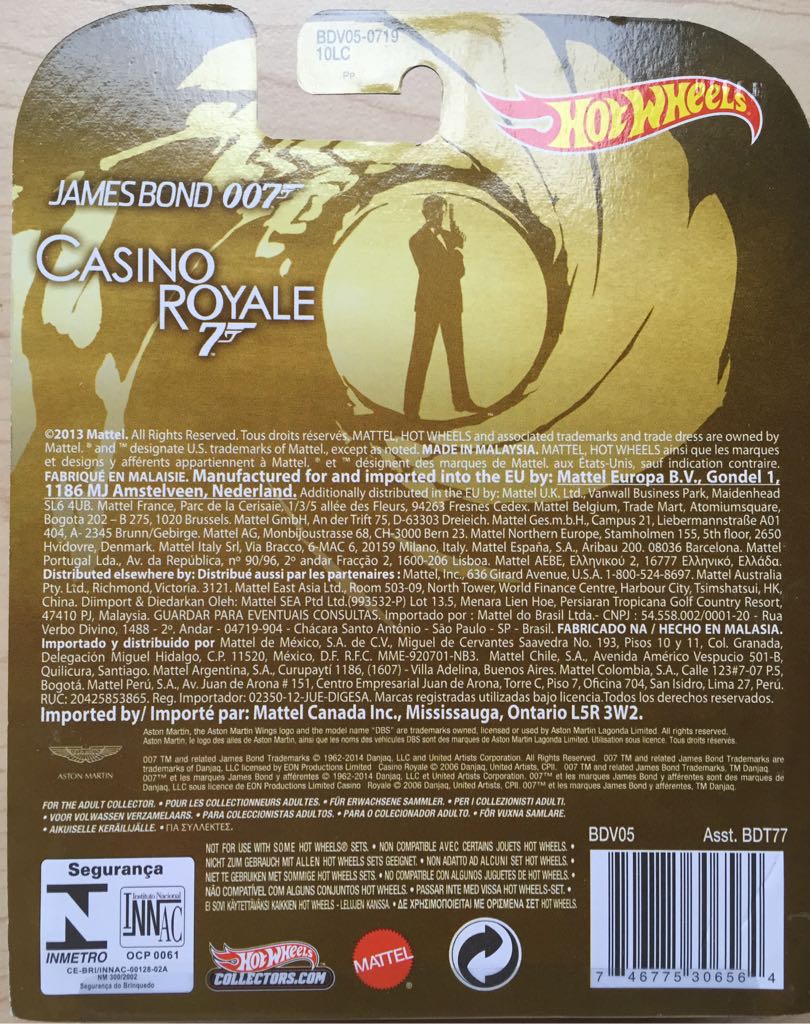 Hot Wheels - 007 James Bond toy car collectible - Main Image 2